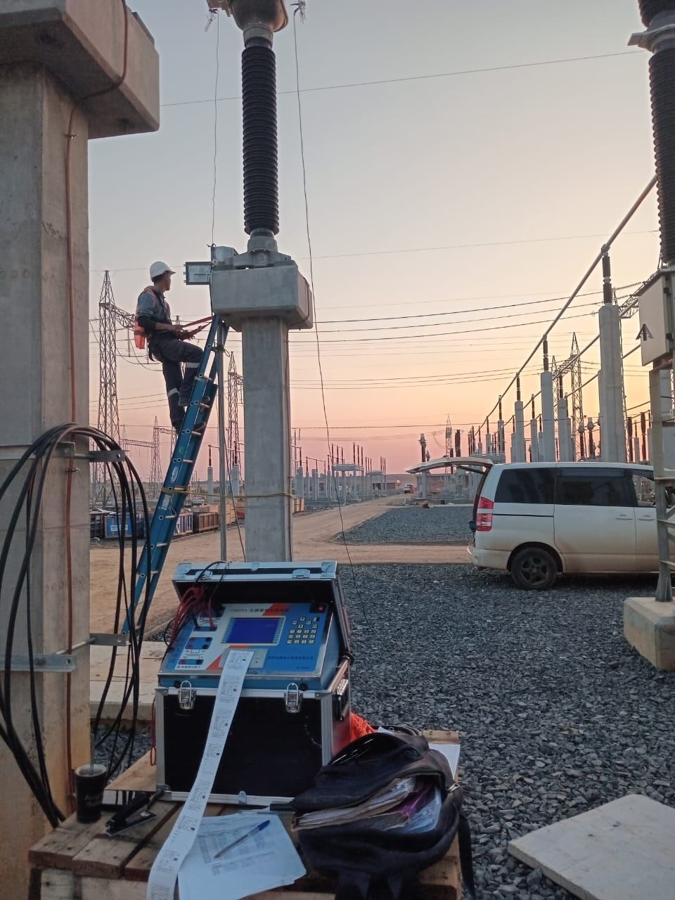 Mediciones en la estación Valenzuela al atardecer